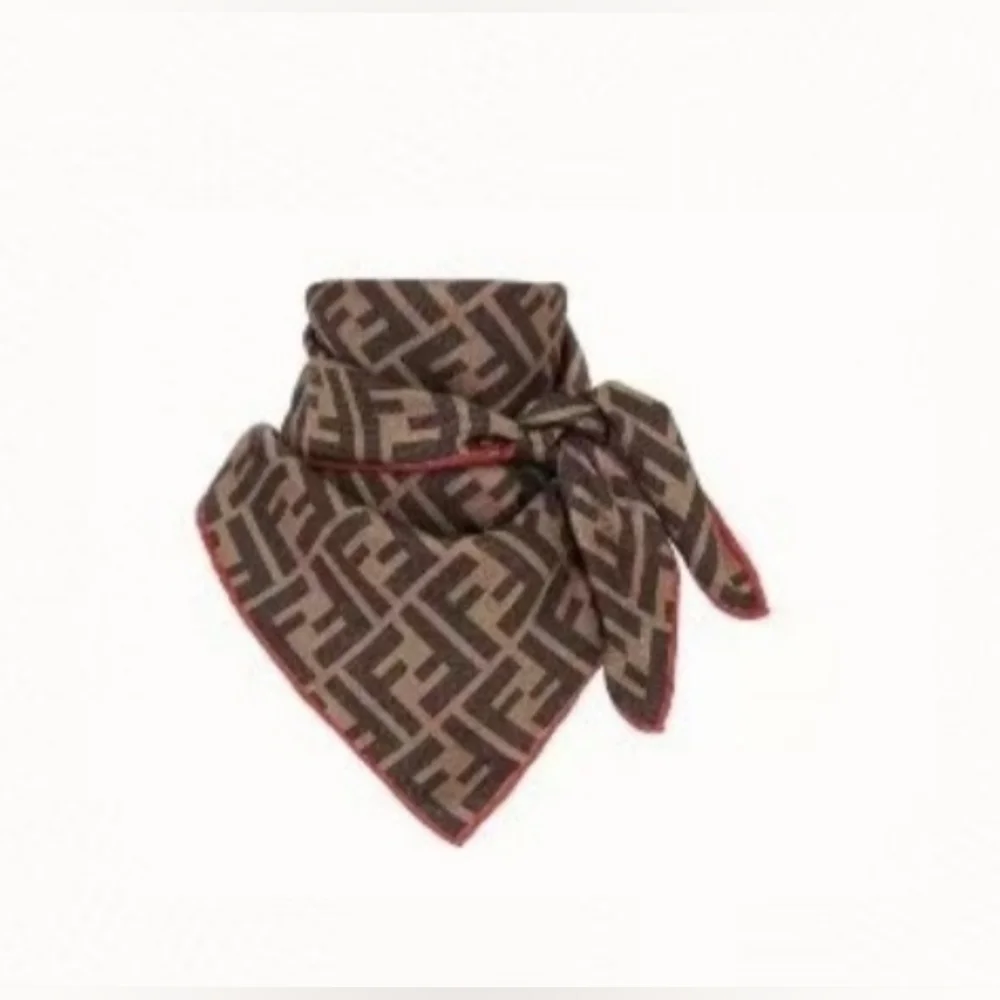 Brown and Black Patterned Scarf